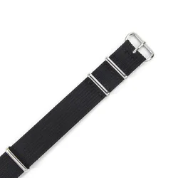 Universal Nylon Canvas Watch Strap with Needle Buckle - Sporty and Stylish Watch Accessory - 22mm (Black)