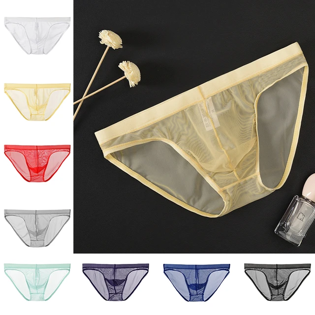 Men's Panties Ice Silk, Silk Panties Briefs, Silk Sexy Charm