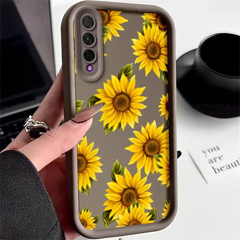 Sunflower Painted Soft Silicone Shockproof Protective Phone Case