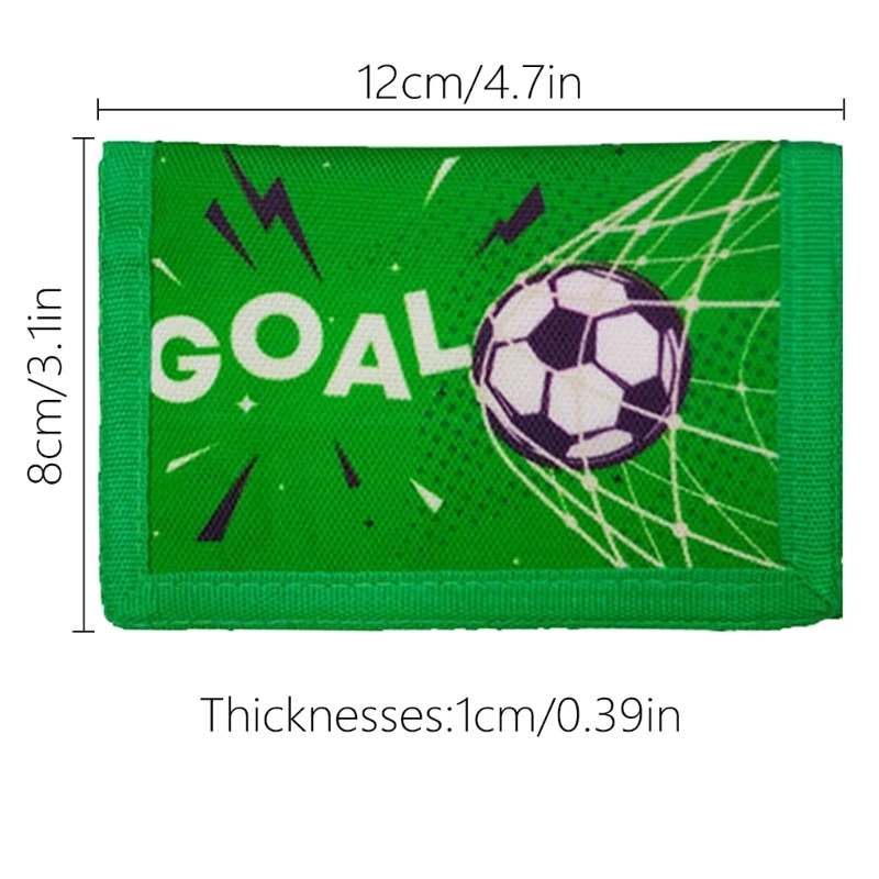 Wallet Kids Small for Boy Trifold Youth with Lanyard Zippered Coin Pocket Card Holders Football Pattern Purse coin purse card wallet coin wallet card holders