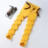 Yellow Men's Straight Jeans New Design Denim Male Long Pants Elastic Fashion Korean Youth Party Hip Hop Trousers Streetwear 2