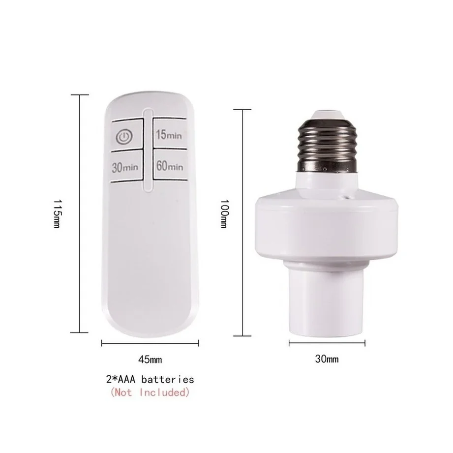 Wireless remote control smart timer switch E27 to E27 lamp holder 220V house multi light switch baby room bedroom timer