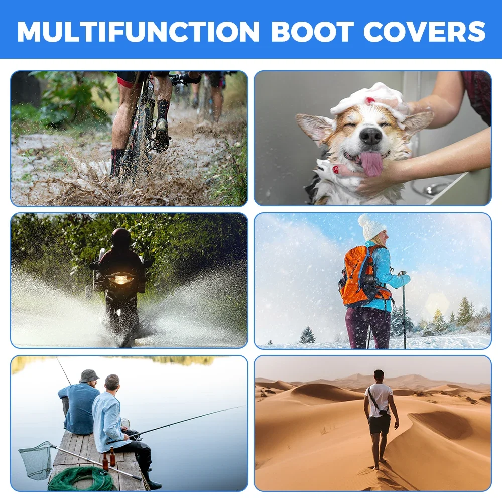 Universal Men's Reusable Waterproof Rain Boot Shoes Covers for Motorcycle Cycling Bike UTV ATV For Can-am X3 For RZR