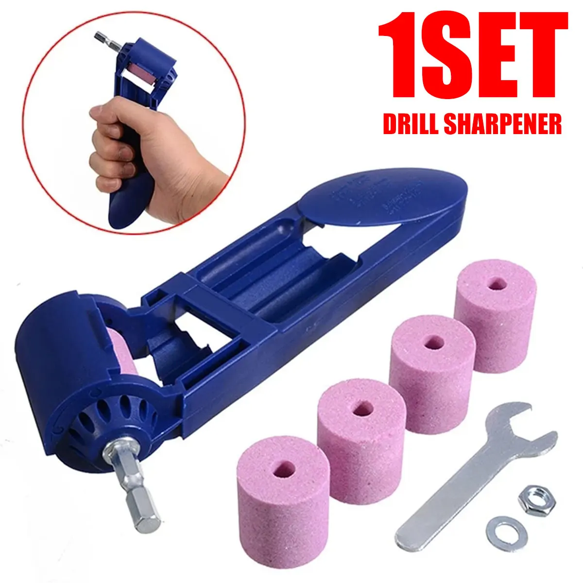 

Drill Bit Sharpener Drill Grinder Grinding Tool with 5 Corundum Grinding Wheel Diamond Hand Drill Sharpening Tool Portable Drill