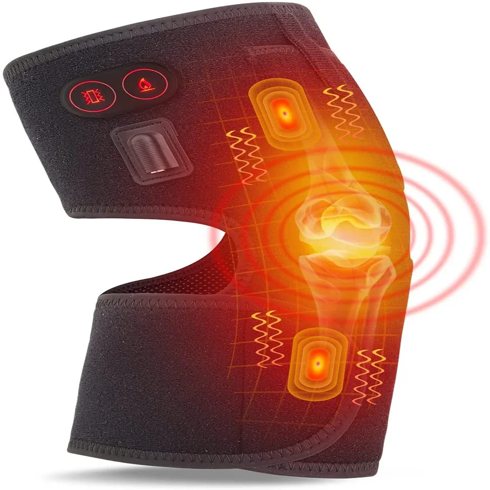 

knee brace heated pain relief arthritis Heated Knee Pad with Massager Heated Knee Brace Wrap
