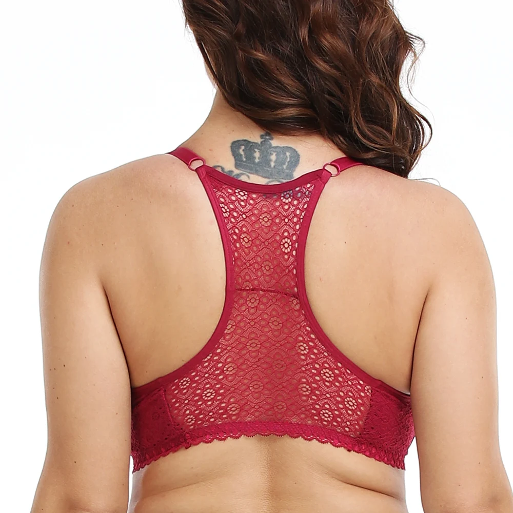 Front Closure Brassiere Plus Size Womens Back Bra Lager Bosom Sexy Lingerie BH Top Underwear C D E Cup 5