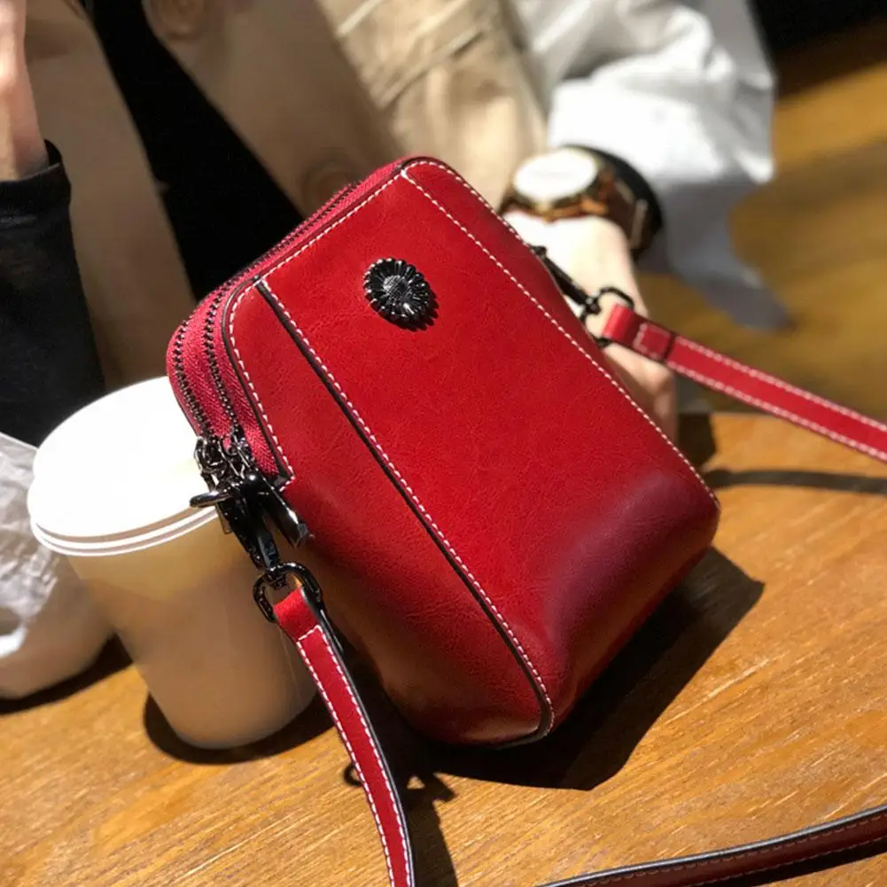 

Fashion Women Soft PU Leather Small Shoulder Phone Card Cell Crossbody Purse Bag Phone Vintage Crossbody Slots With Bag F0F7