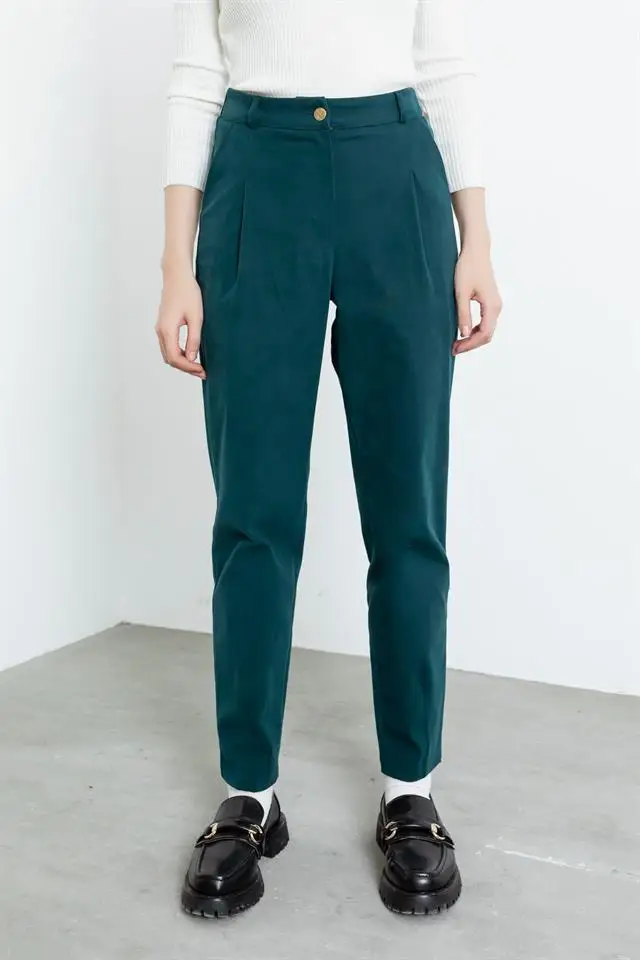 Pantalones de lona verdes para - AliExpress