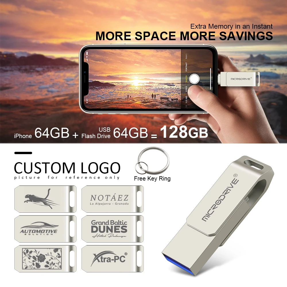 pen drive Usb Flash Drive pendrive For iPhone 6/6s/6Plus/7/7Plus/8/X Usb/Otg/Lightning 2 in 1 Pen Drive For iOS External Storage Devices best pen drive brand