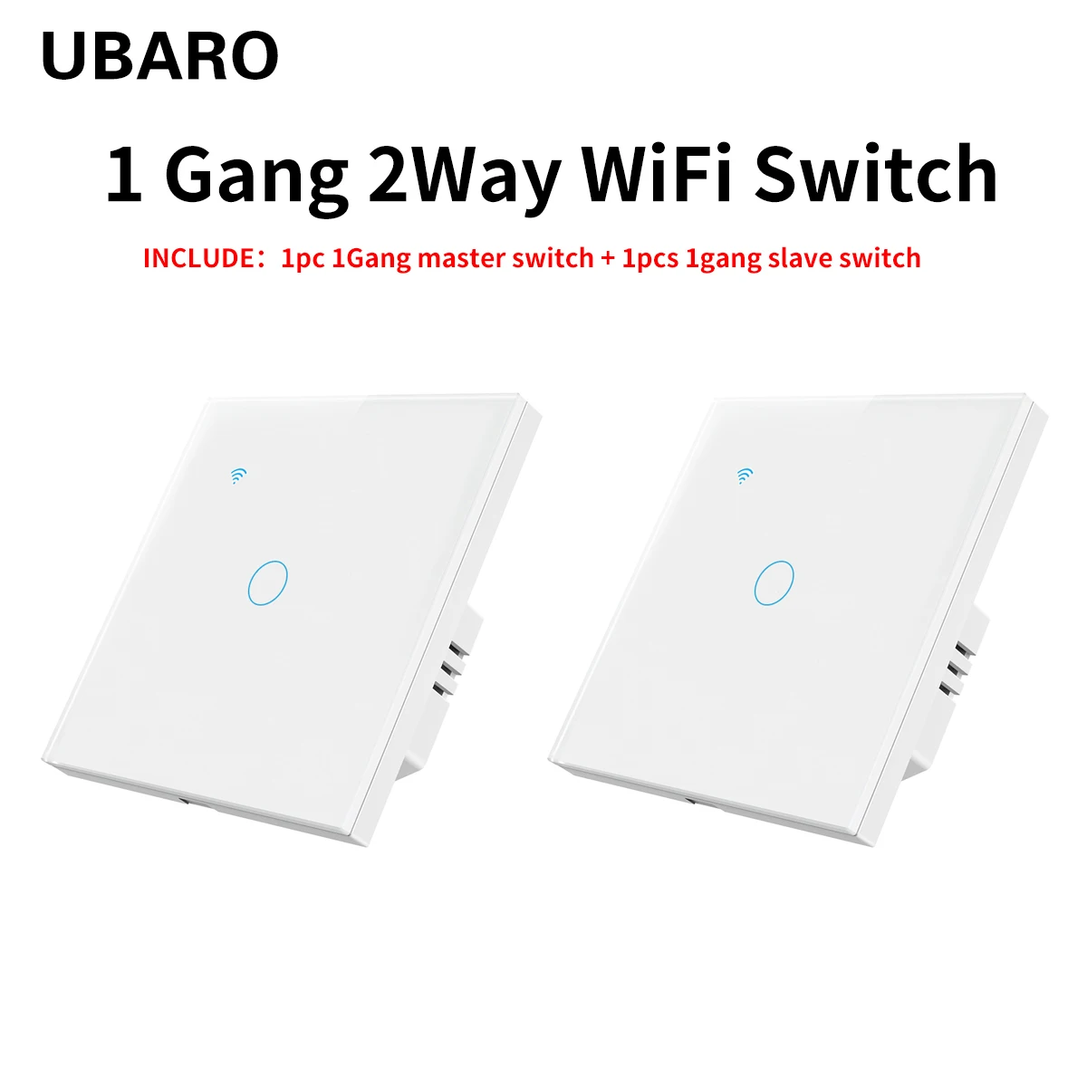 

UBARO EU Standard Wifi Smart Stair Wall Switch Sensor Button App Multi Control Voice Timer Sharing Function Works With Tuya App