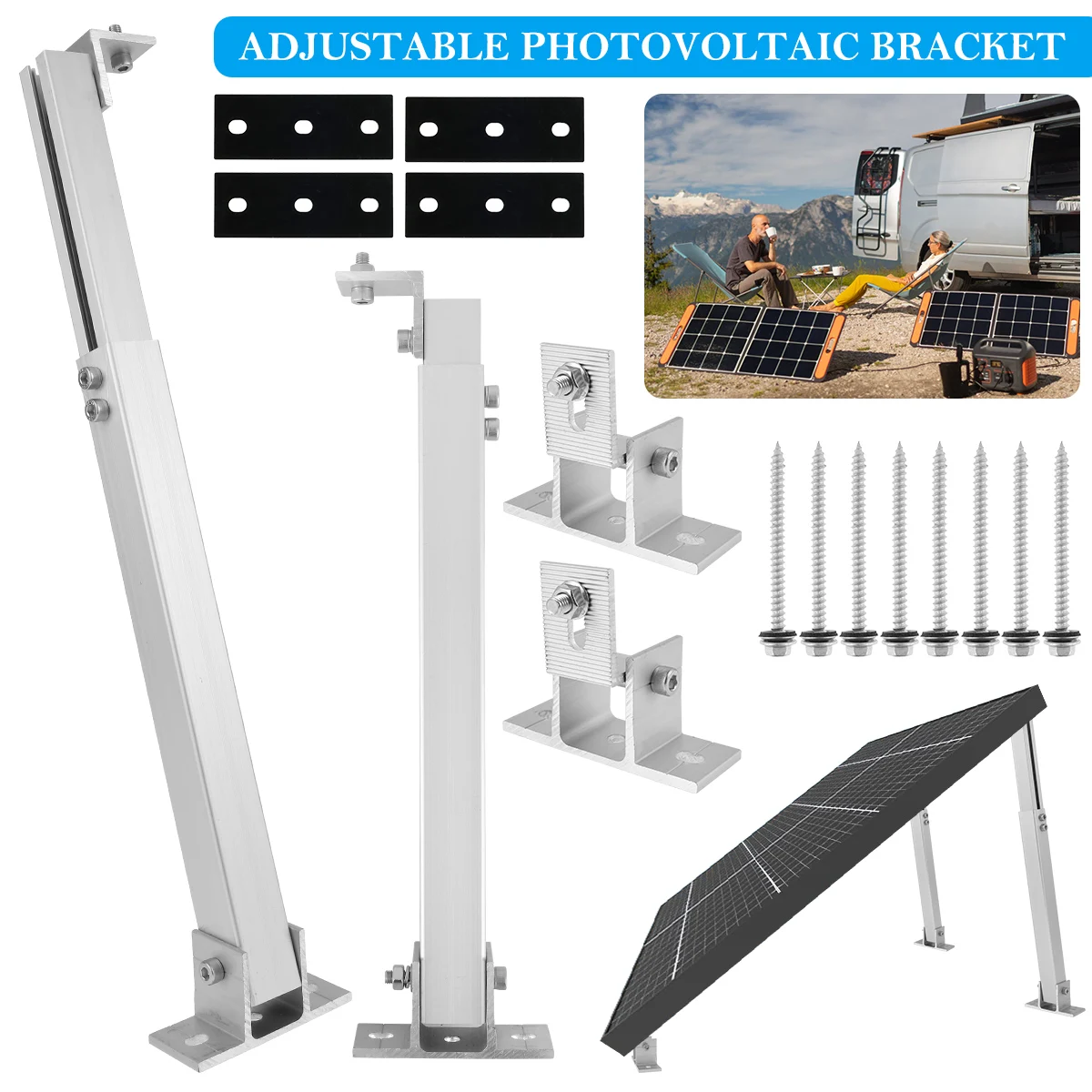 

Solar Panel Tilt Bracket Aluminum Alloy Solar Panel Mount Support Adjustable Solar Panel Mounting Rack Folding Tilt Leg Tilt