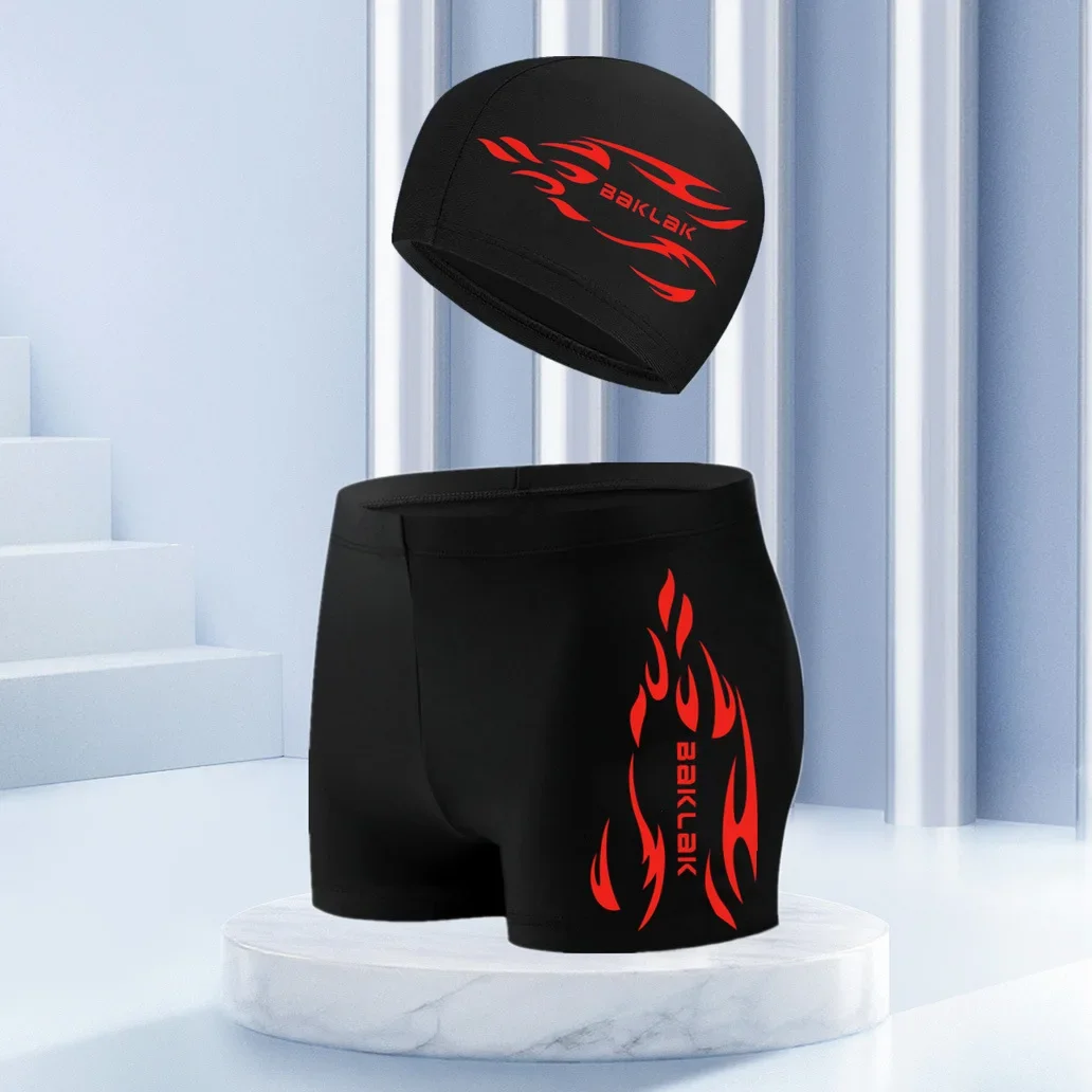 الصلبة اللون الكبار الرجال ملابس السباحة إلكتروني طباعة الدهون رجل زاوية مسطحة السراويل الشاطئ المضادة للمحترفين