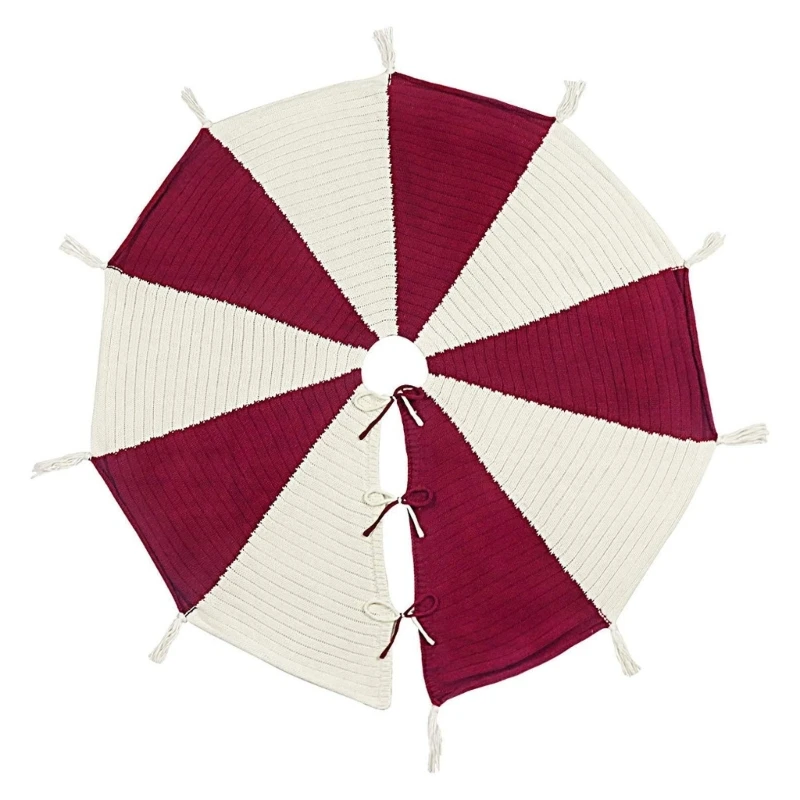 

Рождественская елочная юбка с кисточками, вязаный коврик, рождественская елочная юбка, домашний и уличный чехол для ног, зимнее