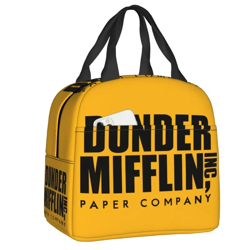 

Dunder Mifflin Insulated Lunch Bag The Office TV Show Waterproof Cooler Thermal Lunch Box Women Food Container Tote Bags