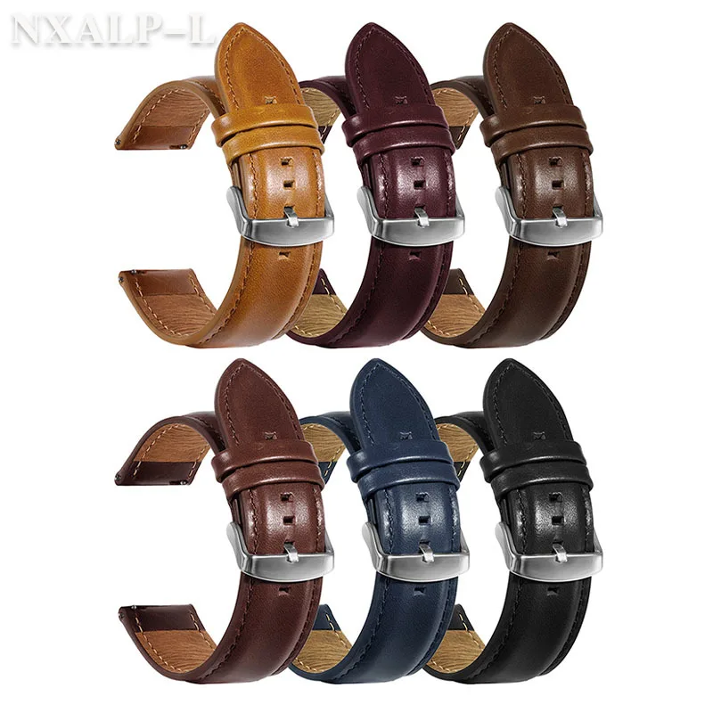 Vintage Genuine Cowhide Leather Quick Release Watch Strap - Premium Watchband Bracelet