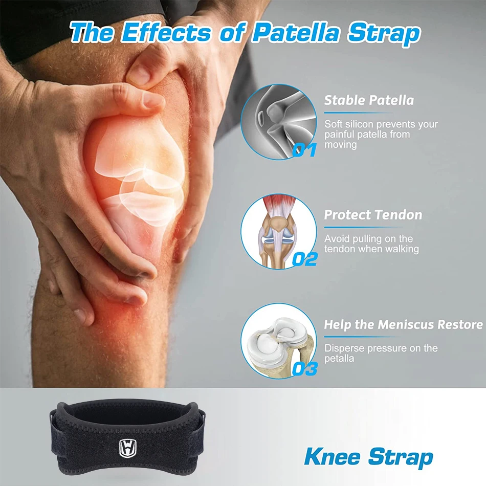 Knee pad Knee support Knee support sleeve Knee brace Patellar band Ride Force Adjustable Patella Brace Strap EVA Kneepads Knee Support Pad Protective Sports Gear Basketball Volleyball Protector