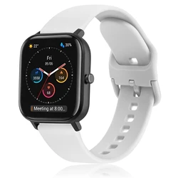 Versatile Silicone Watch Band - 20mm/22mm Adjustable Strap - 20mm (White)
