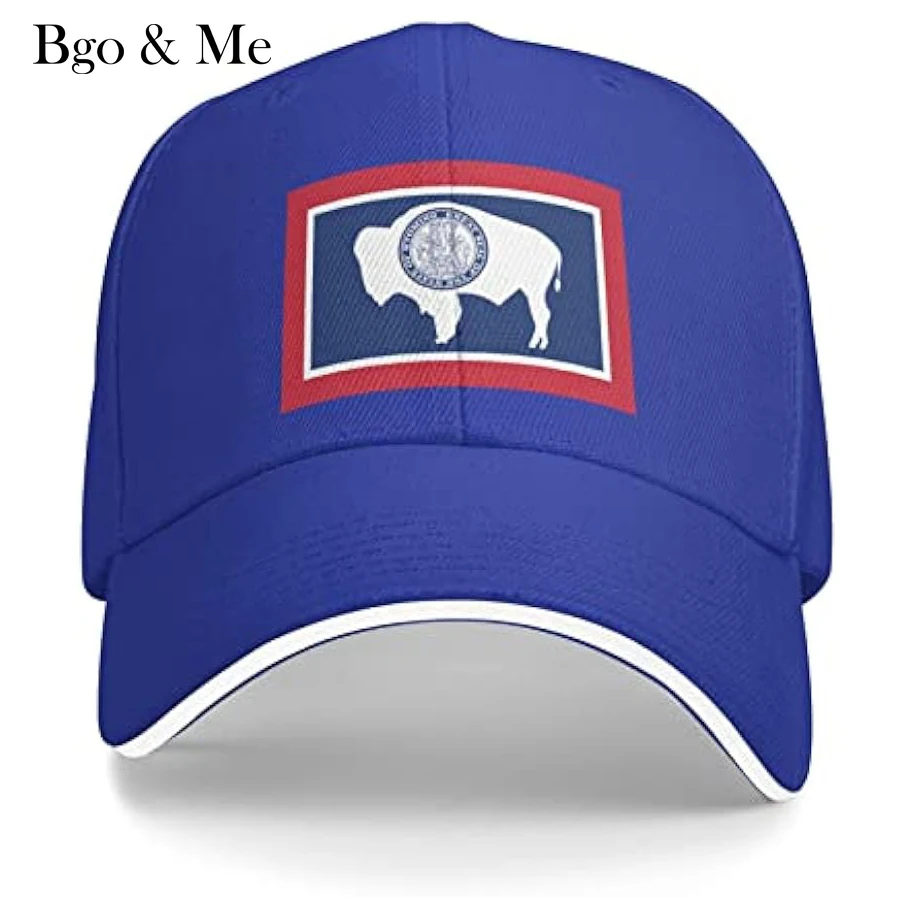 

Wyoming State Flag Unisex Baseball Cap Fits Men Women Adjustable Dad Hat Sandwich Bill Cap