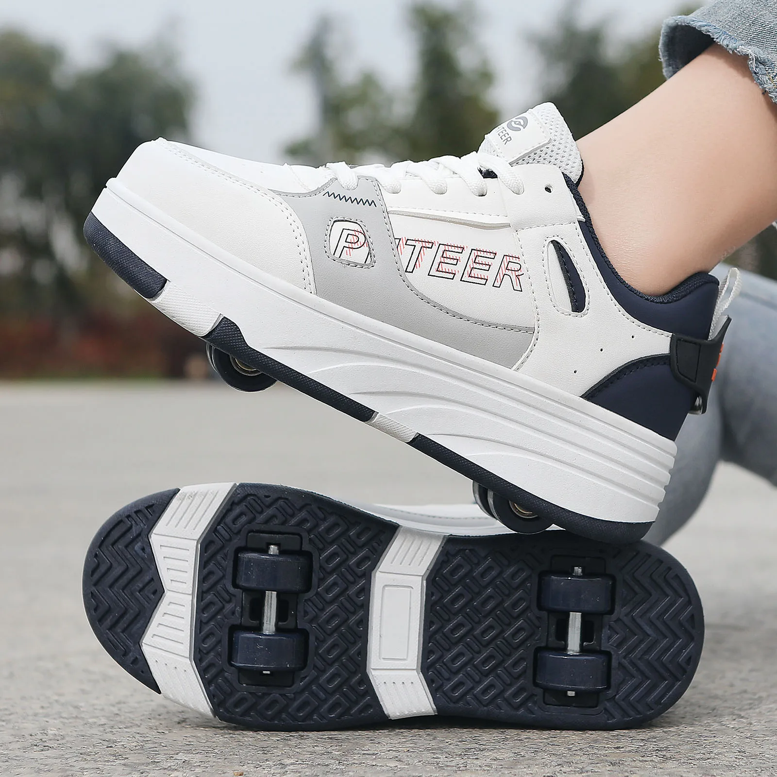 

Girls' shoes, boys' four-wheel deformable detachable roller shoes, children's wheeled sports shoes, students' double-row skates