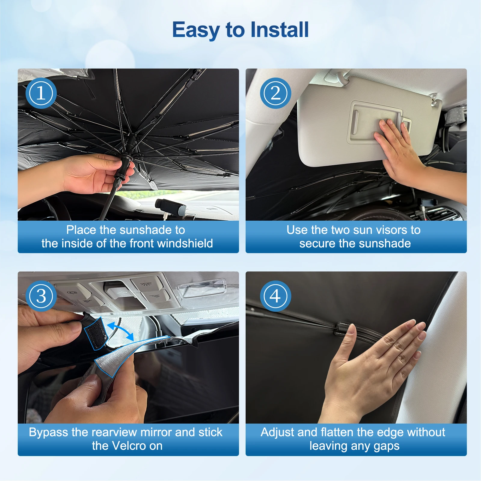 Parasol Para BMW I3 (2014-2024) - Tela Plateada Reflectante, Plegable, Protección UV Y Calor