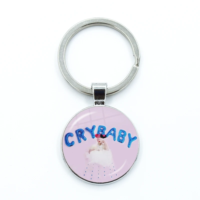 Melanie Martinez Crybaby Keychain Glass Cabochon KeyRing Bag Car Key Chain Ring Holder Charms Jewelry Gifts