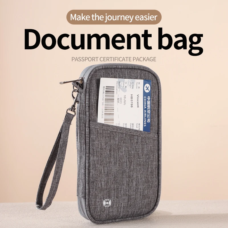 Porta Passaporto Familiare con Blocco RFID, Portafoglio da Viaggio, Organizzatore Documenti, Custodia per Carte di Credito - immagine 4