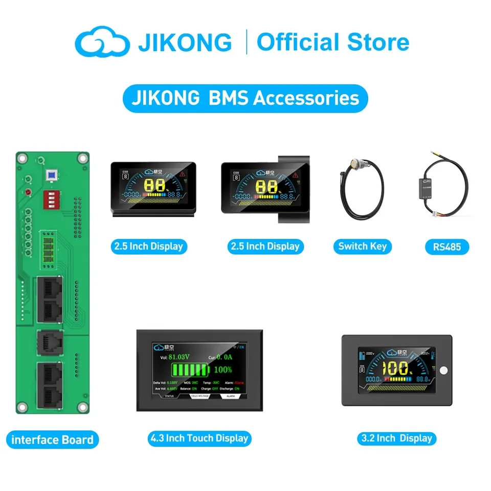 JIKONG BMS LCD 4.3 3.2 2.5 Inches RS485 For JIKONG BMS TFT LCD  Display Voltage Current SOC Temperature Indicator