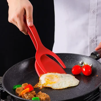 2-in-1 Silicone Egg Flipper Spatula Tongs 1