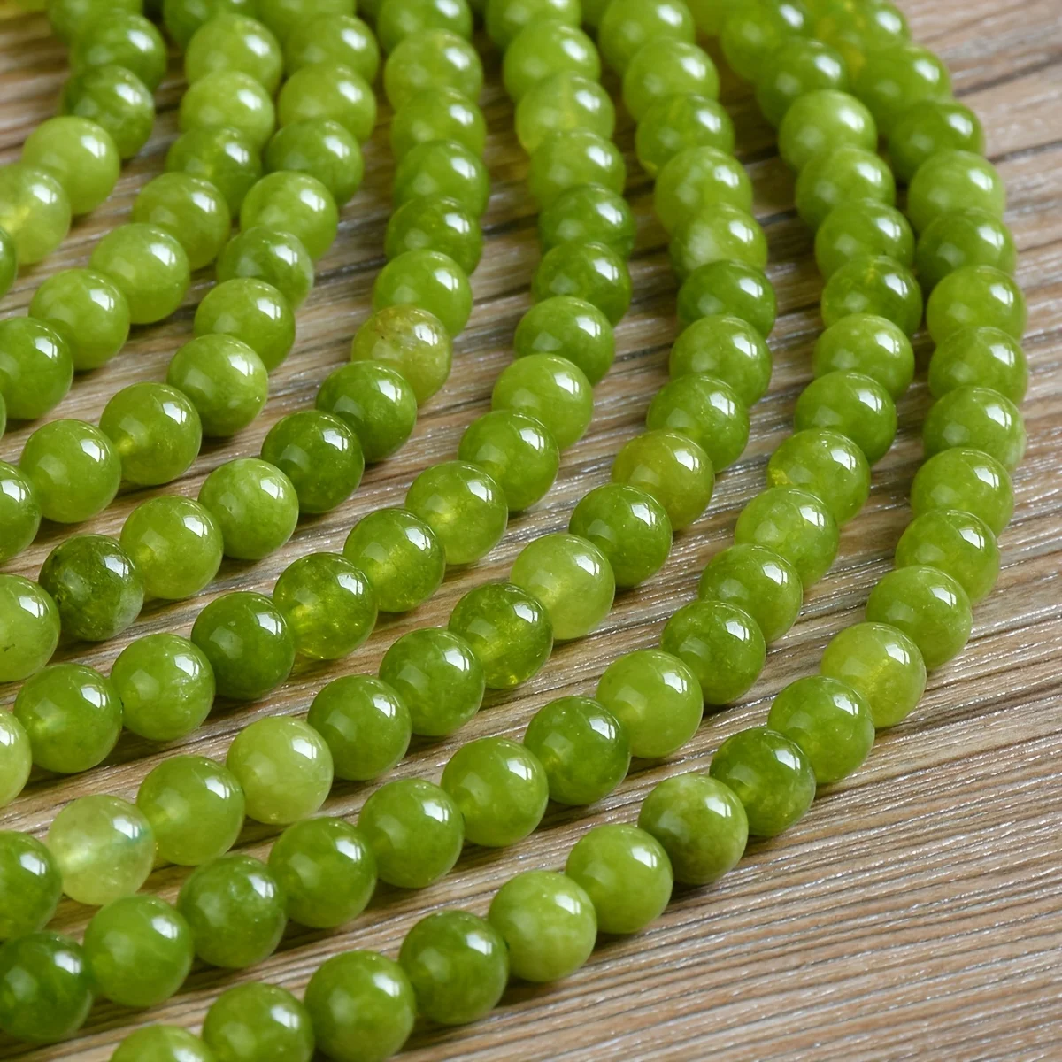 Green Olive Natural Stone Round Beads - Versatile Loose Beads