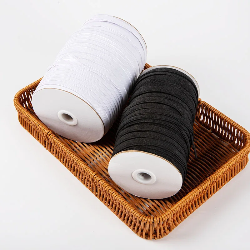 High Elastic Latex Knitted Waistband - Black & White Elastic Band