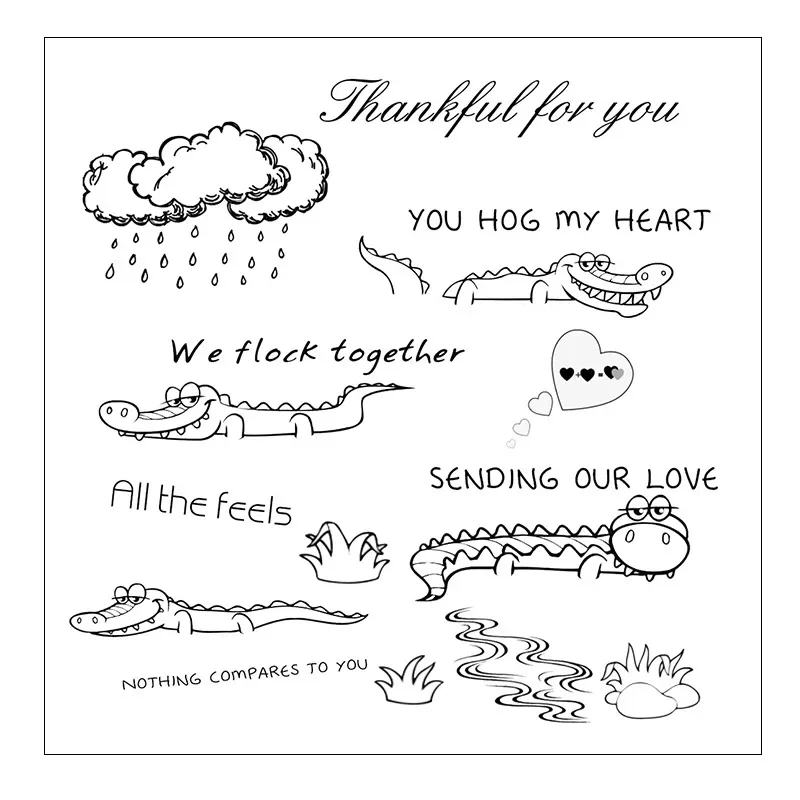 Arbuya Wetlands Clear Stamps - Duck, Heron & Swan Silhouette Stamps For Card Making