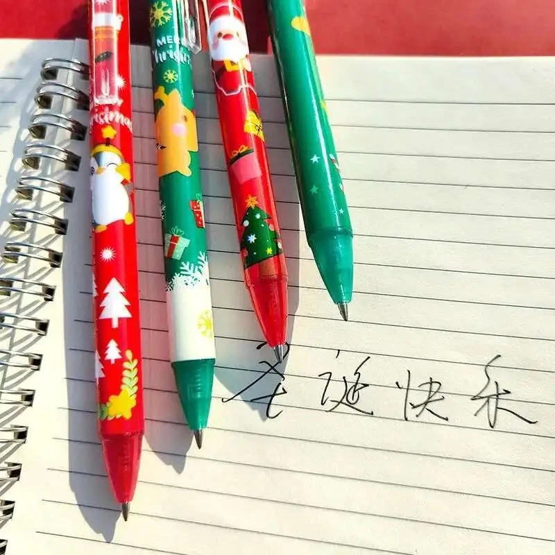 3pcs Cartoon Christmas 0.5mm Gel Pen Cute Student Quick Dry Black Write Ink Pen High Quality Office Signature Pen Christmas Gift