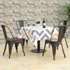 18 Inch Dining Chair Set of 4, Industrial Vintage Stackable Metal Chairs, Counter Bar Chairs with High Backrest, Wood Seat 2