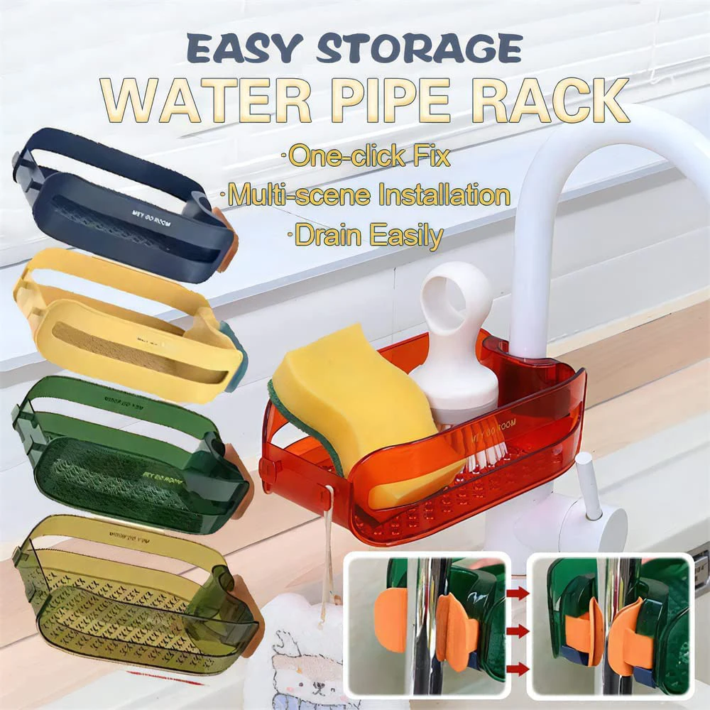 

Kitchen Sink Organizer Basket Dish Drainer Bathroom Soap Sponge Holder Storage Multi Purpose Rack Wall Shelf Without Drilling