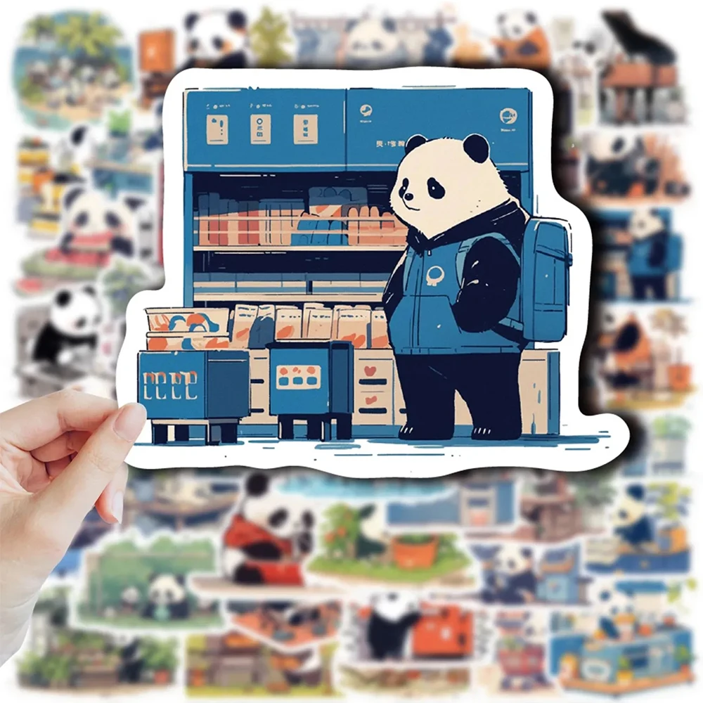 10/30/50pcs Cute Panda Diary Life Cartoon Aesthetic Stickers Decal Waterproof DIY Laptop Phone Stationery Kawaii Sticker for Kid