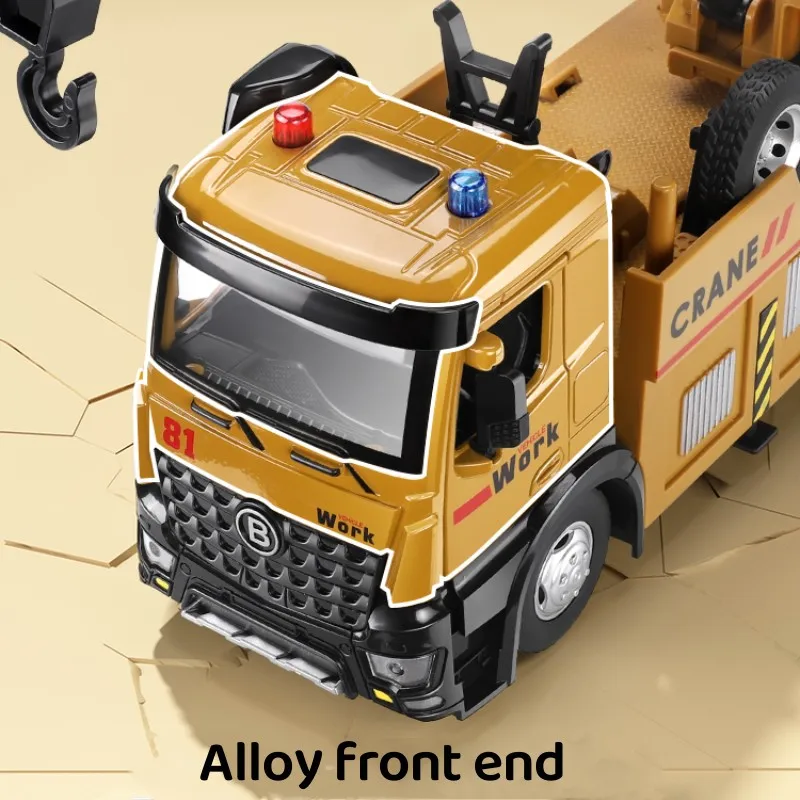 Large Truck Crane Engineering Vehicle Alloy Model Car Diecast Toy