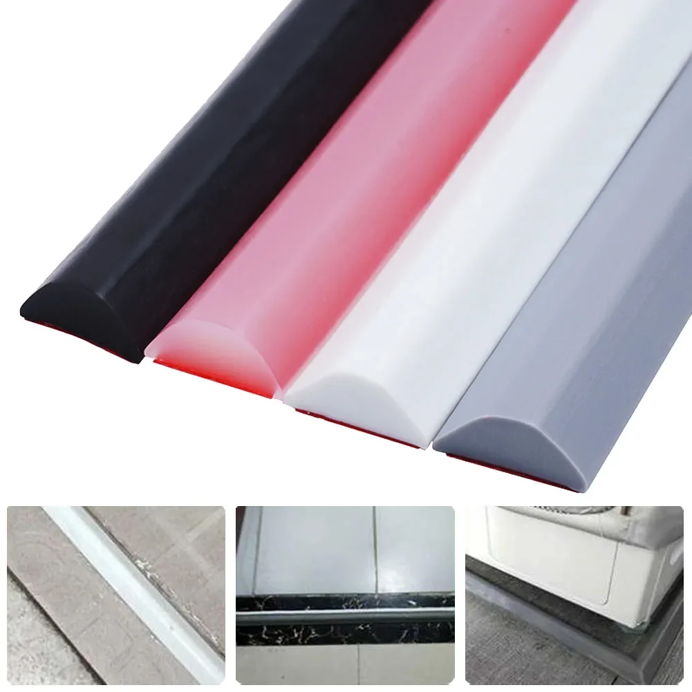 Silicone Bathroom Water Stopper Bendable Shower Water Stopper Self-Adhesive Water Retaining Strip