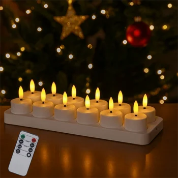 4-12Pcs LED Flameless Candle Light Battery Operated LED Creative Candles Tea Lights Halloween Christmas Party Decor Candle Light