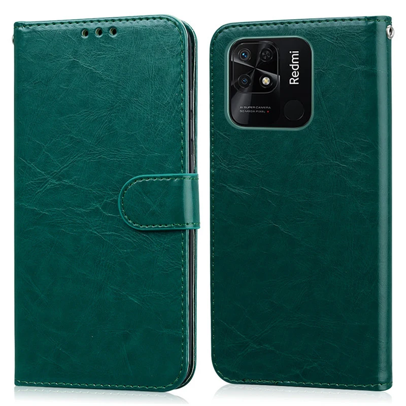 Redmi 10C Case Flip Leather Wallet Cover Silicone Soft TPU Funda leather wallet case leather case phone case leather phone case silicone phone case