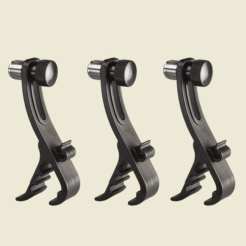Drum Microphone Clips Rim Mount Holder Black Drum Microphone Shockproof Clip