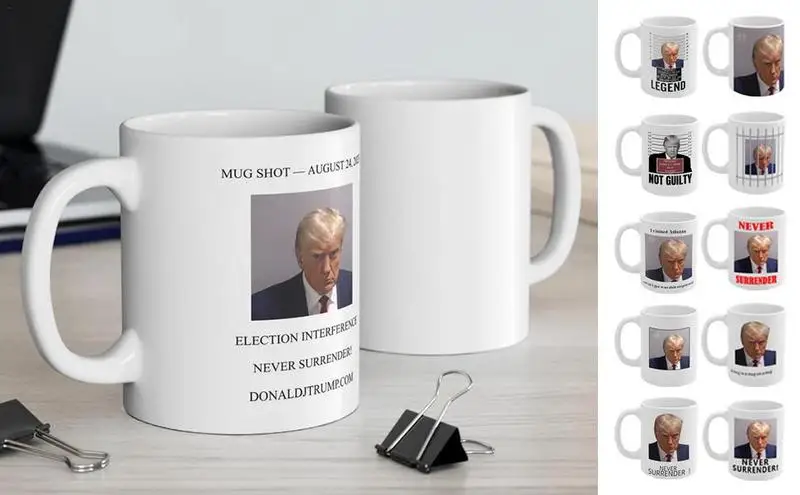 

Кружка с изображением Трампа Mugshot 350 мл, новинка, кофейная кружка, керамическая чашка для чая, чашка с рисунком, посуда для напитков, подарки, устойчивый к выцветанию, подарок для друзей