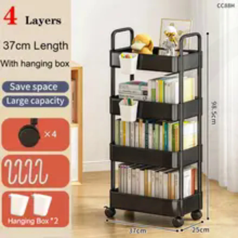 Kitchen Storage Rack Multi functional Home Accessories Mobile Rack Shopping Cart Bookshelf Beauty Salon Storage Cart