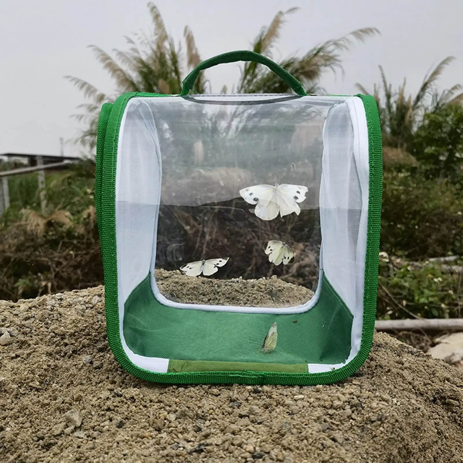 Insect and Butterfly Habitat Cage Observation Polyester Handle Plant Terrarium for Caterpillar Raising Kids