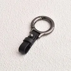 Premium Leather Keychain Pendant - Stylish & Durable Accessory (Black)