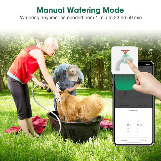 Zigbee/Wifi Automatic Water Timer with Gateway Dual Hose Garden Irrigation Watering System Sprinkler Programmer support Alexa 5