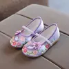 Kids Shoes For Girls Gift Fashion Floral Flats Children's Performance Embroidery Floral Show Chinese Style Baby Shoes Size 25-34 2