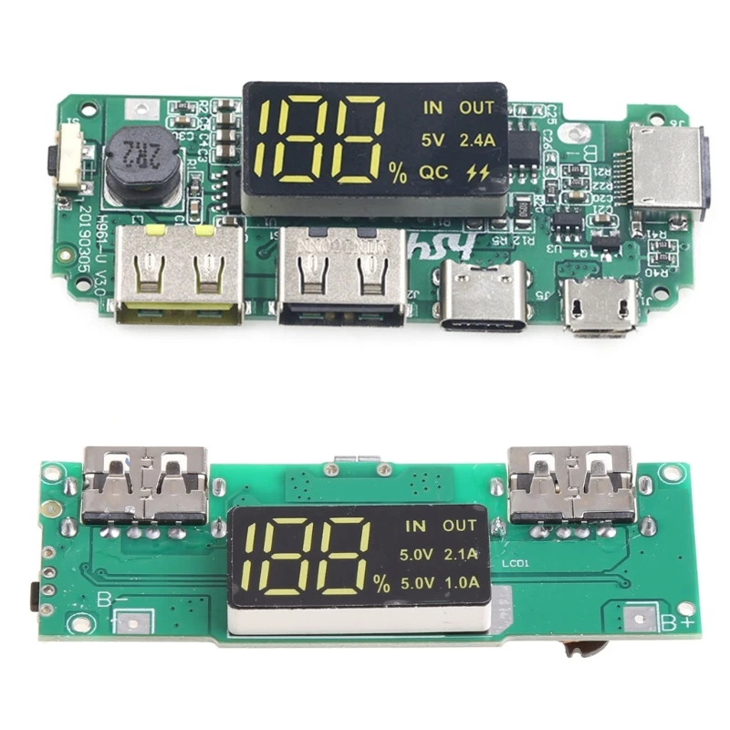 

18650 Charger Board Lithium Battery Charging Module Digital Display Dual USB Mobile Power Bank Module Lithium Battery 55KC