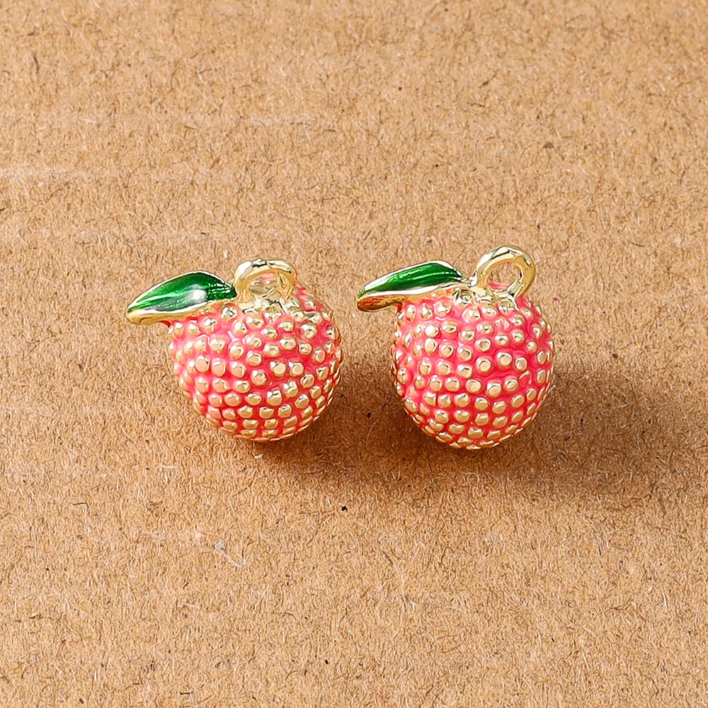 Alloy Fruit Charm Set: Apple, Banana, Grape & Strawberry Pendants for DIY Jewelry Accessories