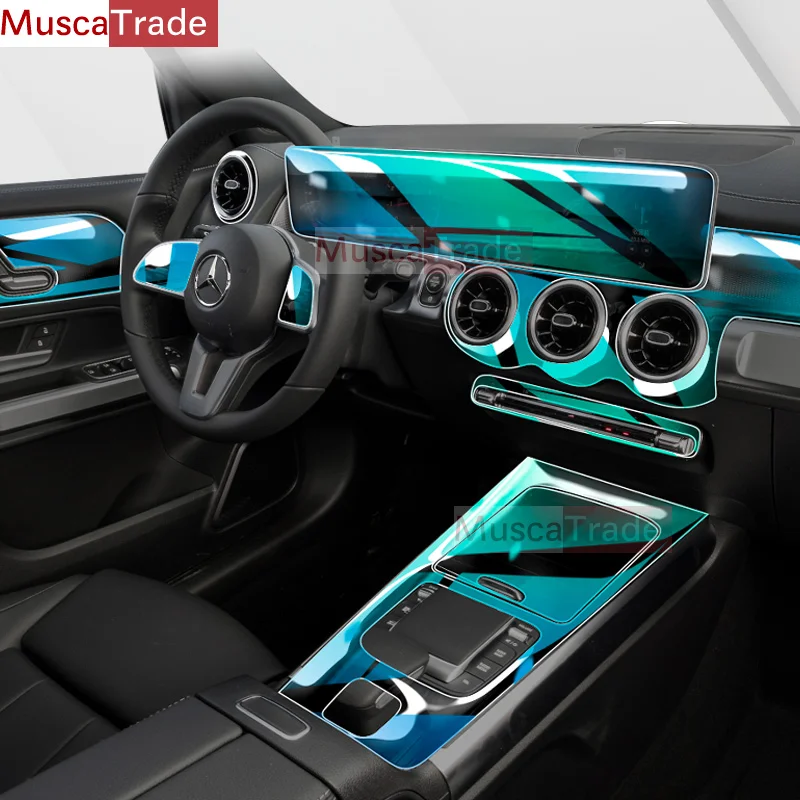 

For Mercedes Benz GLB X247 220 250 2019-2023Car Interior Center console Transparent TPU Protective film Anti-scratch Accessories