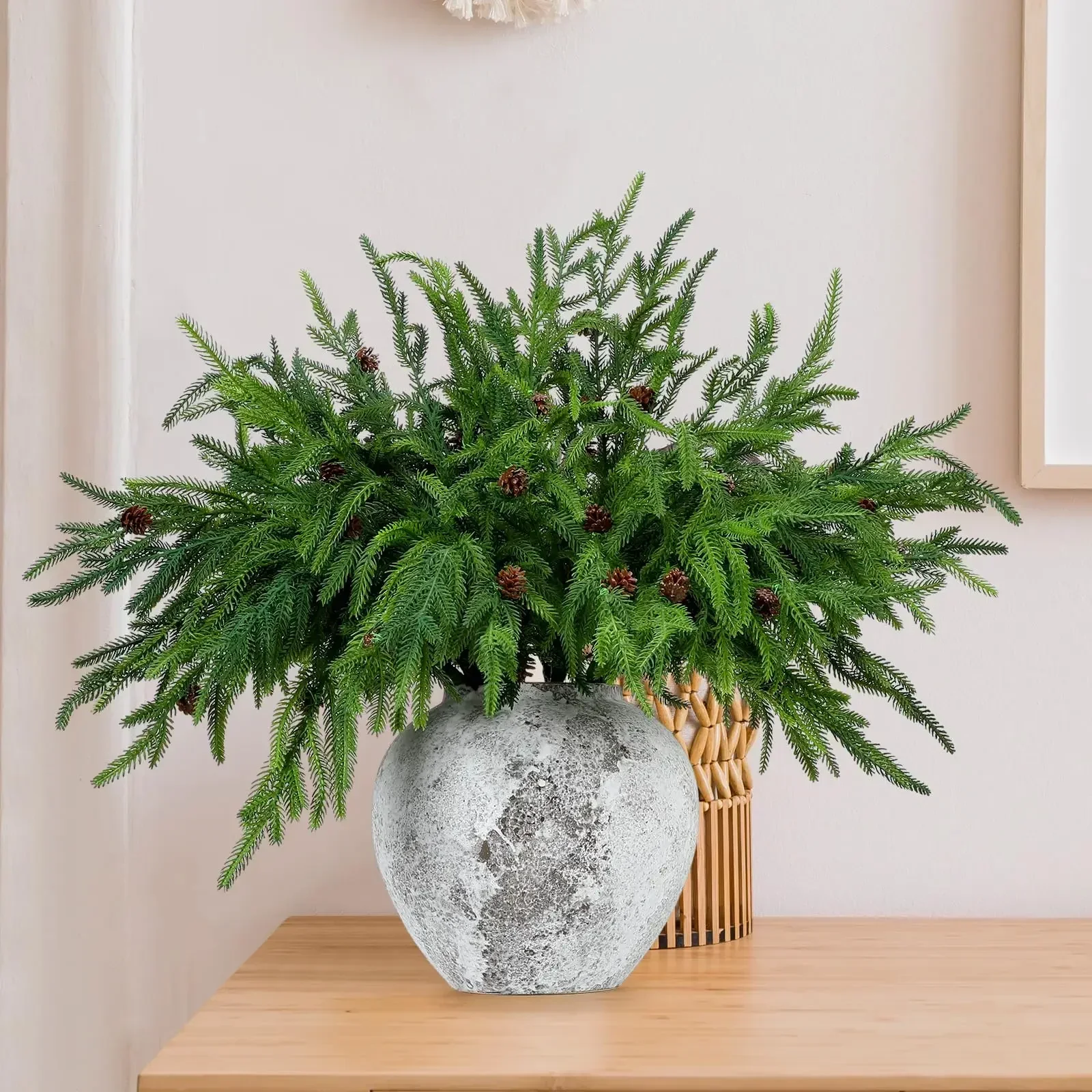 Ramas Pino Rowfad - 50 Púas De Pino Norfolk, Ramas Artificiales De Navidad  Para Norfolk Pine Tree, image size:1600x1600